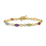 14k Complete Oval Amethyst and Diamond Infinity Link 7 inch Bracelet BM4494