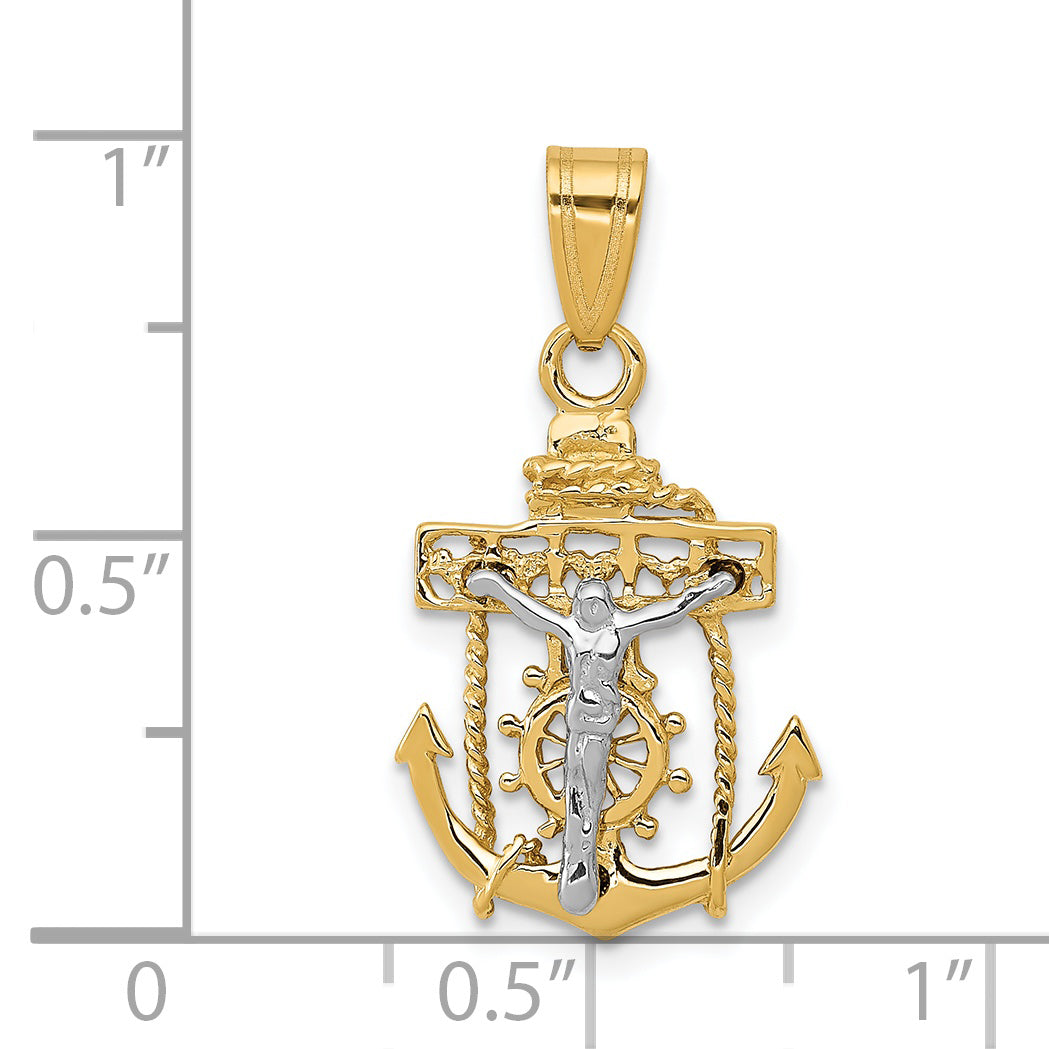 14k Two-tone Mariners Cross Pendant C810