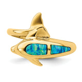 14K Lab Created Opal Dolphin Ring R656