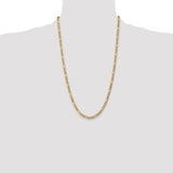 14K 26 inch 5.75mm Semi-Solid Figaro with Lobster Clasp Chain BC95