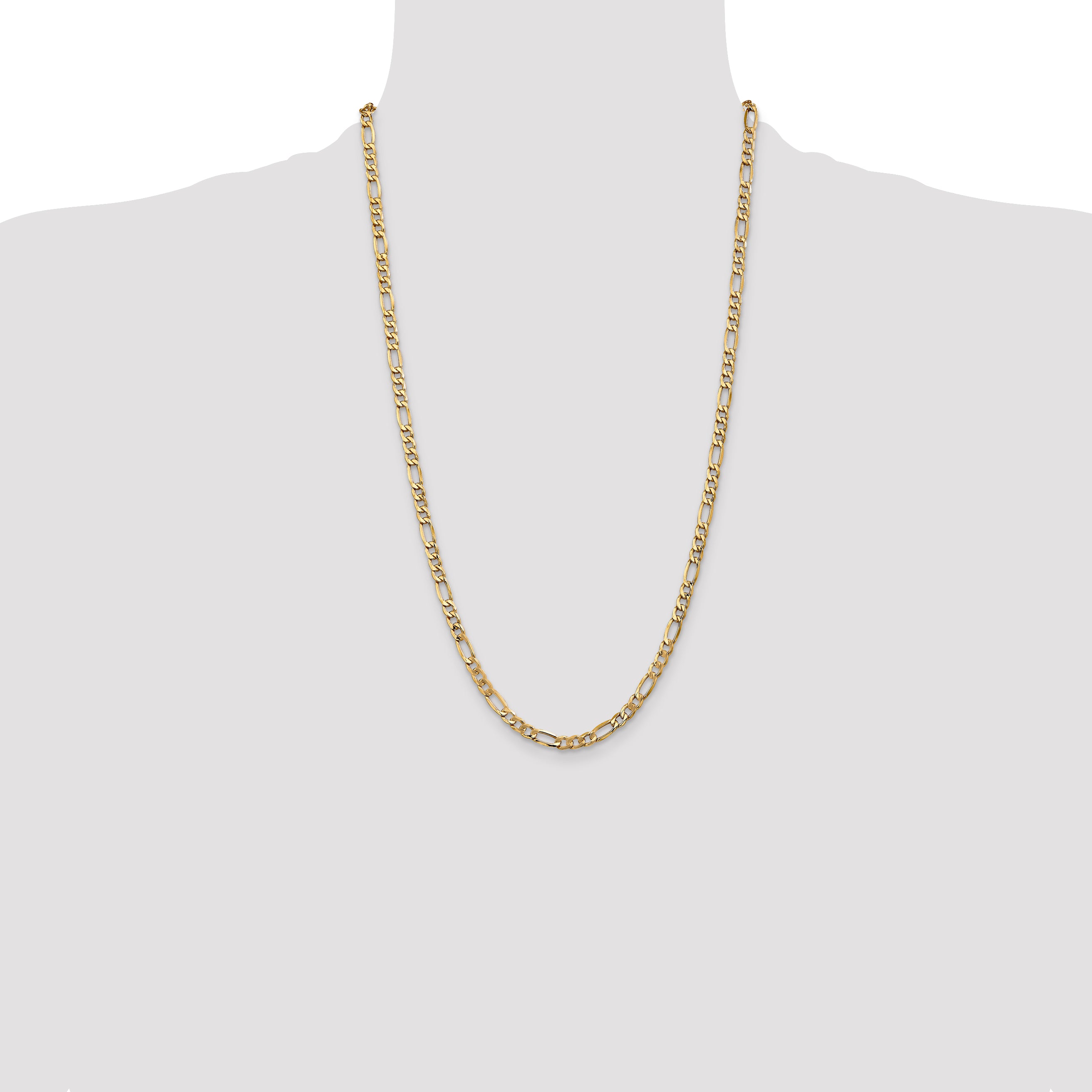 14K 26 inch 5.75mm Semi-Solid Figaro with Lobster Clasp Chain BC95