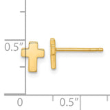 14k Polished Small Cross Post Earrings TE664