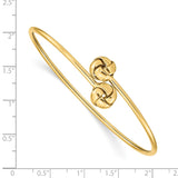 14K Polished 9.5mm Love Knot 2.00mm Flexible Oval Bangle Bracelet DB674