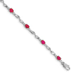 14k White Gold Complete Diamond and Oval Emerald Twisted Link 7 inch Bracelet BM4475
