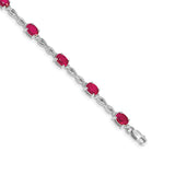 14k White Gold Complete Diamond and Oval Emerald Infinity 7 inch Bracelet BM4488
