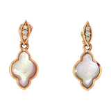 Pink Mother of Pearl & 0.04ctw Diamond Earrings | 14K Rose
