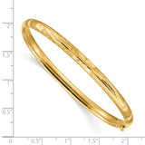 14k 3/16 Oversize Florentine Engraved 5.00mm Hinged Round Bangle Bracelet FE3/16O