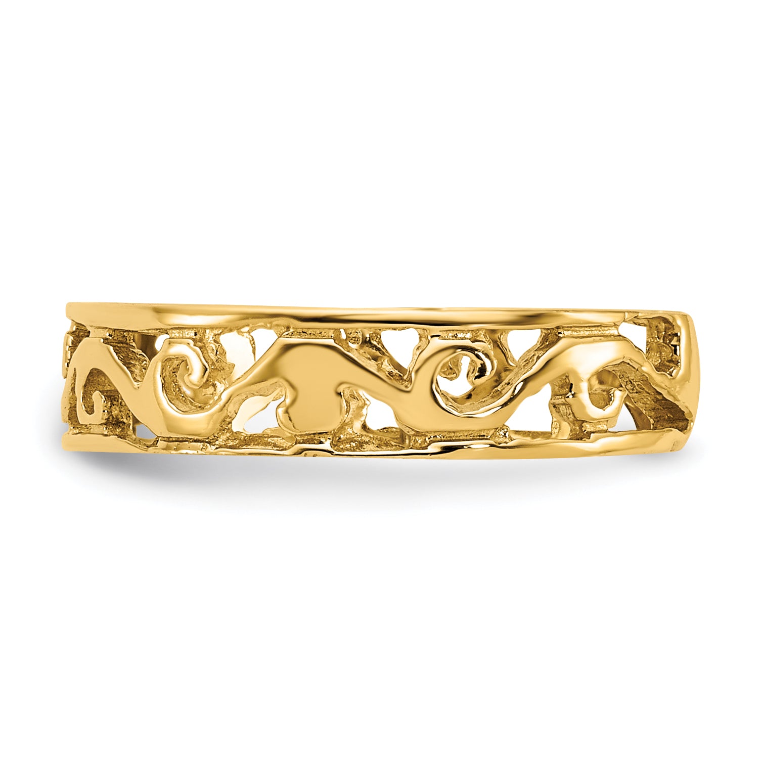 14k Polished and Diamond-cut Toe Ring K5796