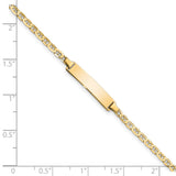 14k Polished Solid Chain/Solid Plate Flat Anchor Link 22.5x4.5mm Plate 7 inch ID Bracelet LID71