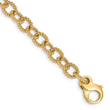 14K 18 inch 6.5mm Hand Polished Fancy Rope Link with Fancy Lobster Clasp Chain LK706