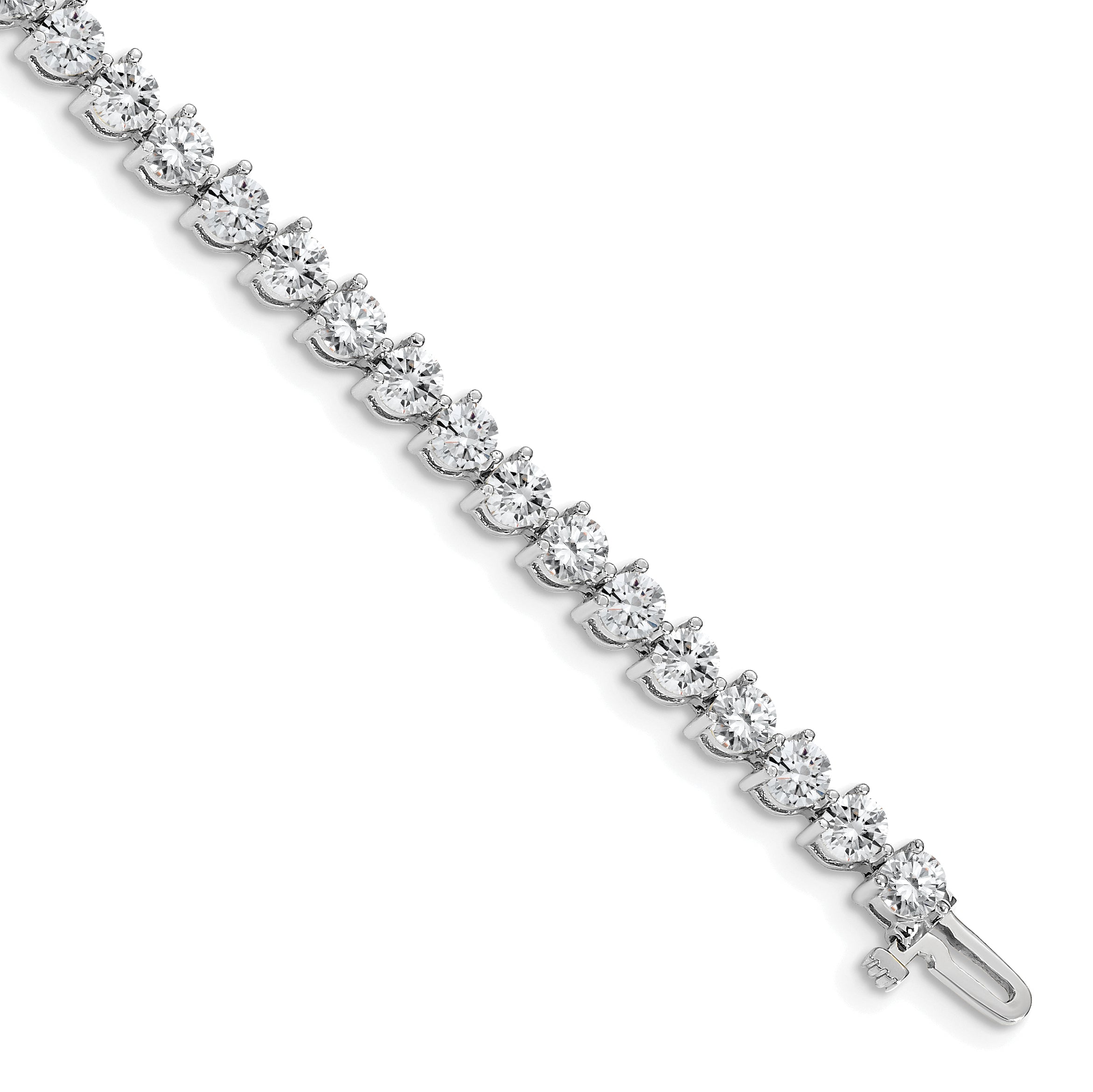 14k White Gold Complete 8.5 carat Round VS Diamond 3-prong 7 inch Tennis Bracelet X2843WVS