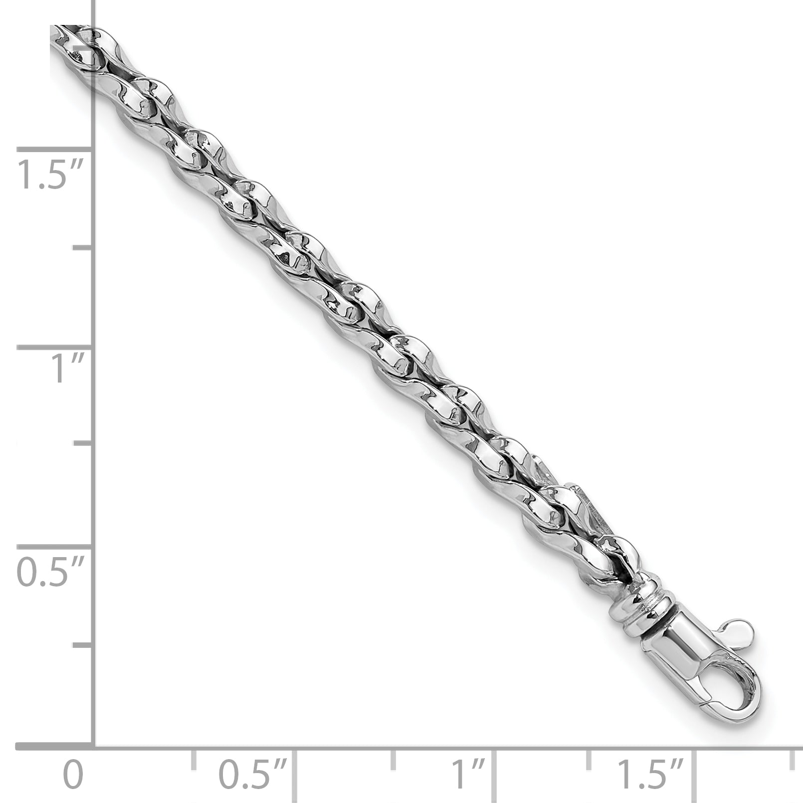 14K White Gold Polished 5mm Fancy Link 7.5 inch Bracelet SF2567