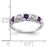 14k White Gold 2.75mm Round Amethyst and A Diamond Twist Ring Y4719AM/A