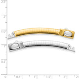 14k Two-tone 5mm White and Yellow Domed Omega 2 inch Extender for Reversible Necklace ROMX5