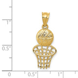14K Basketball and Net Charm C2664