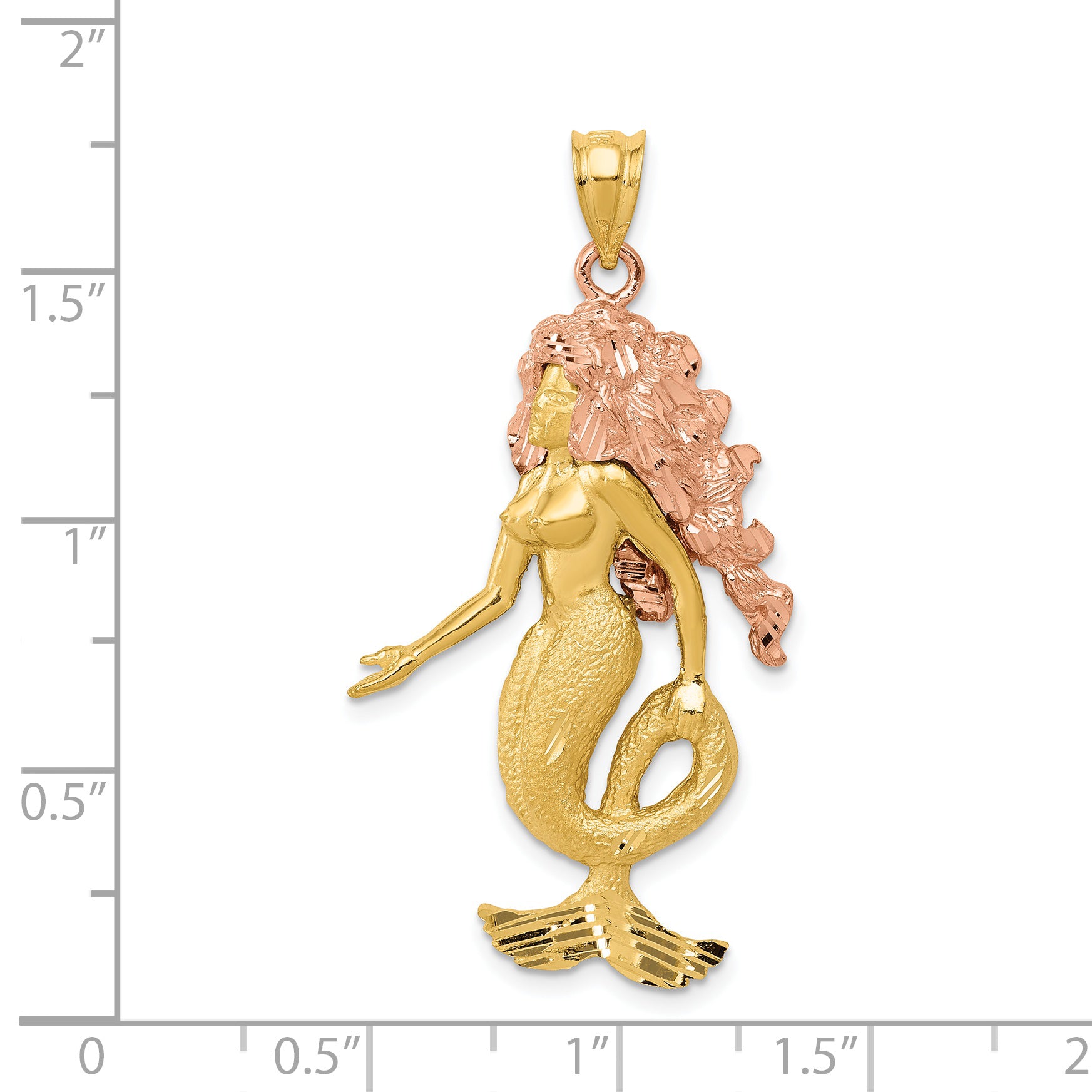 14k Two-Tone Mermaid Charm D712