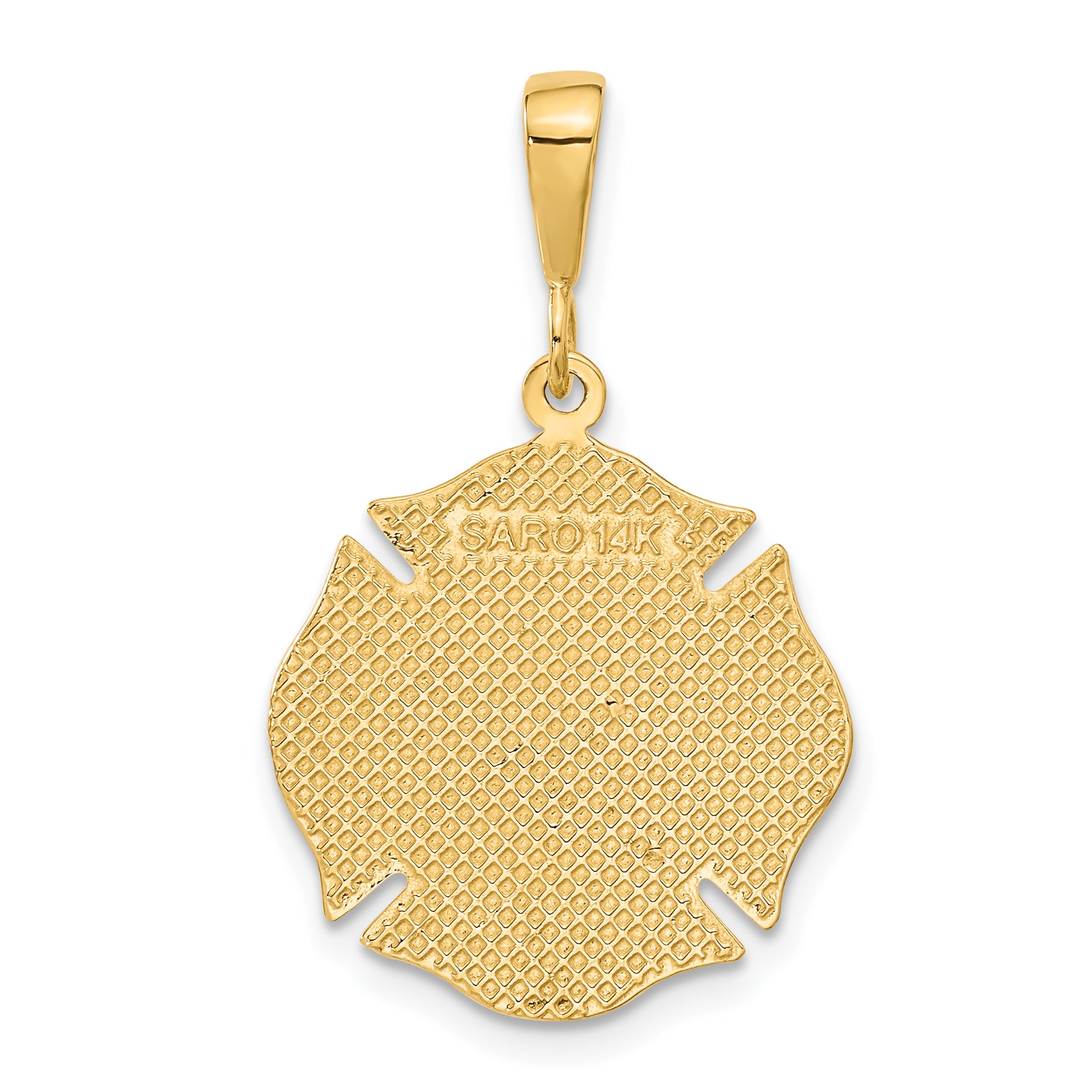 14k FIRE RESCUE Badge Pendant C1790