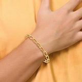 14K 18 inch 5.9mm Hand Polished Fancy Open Link with Fancy Lobster Clasp Chain LK113