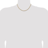 14K 26 inch 3mm Flat Figaro with Lobster Clasp Chain FFL080