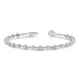 14k White Gold Complete 2.25 carat Round A Diamond 2-prong 7 inch Tennis Bracelet X10018WA