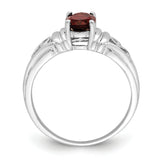 14k White Gold 7x5mm Oval Garnet ring Y4686GA
