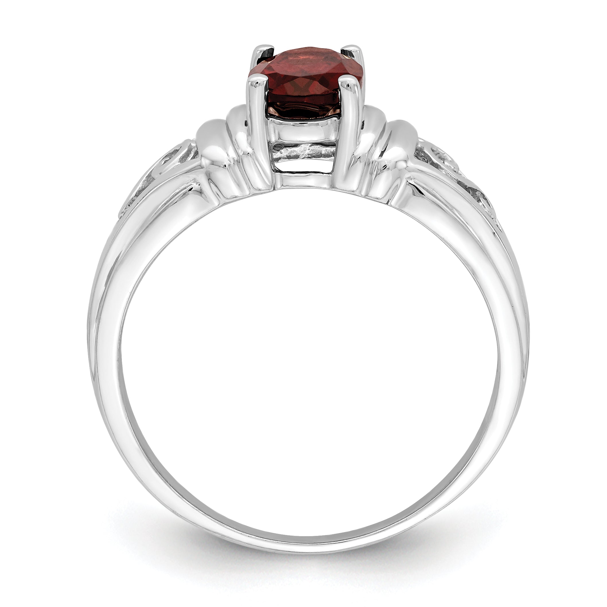14k White Gold 7x5mm Oval Garnet ring Y4686GA
