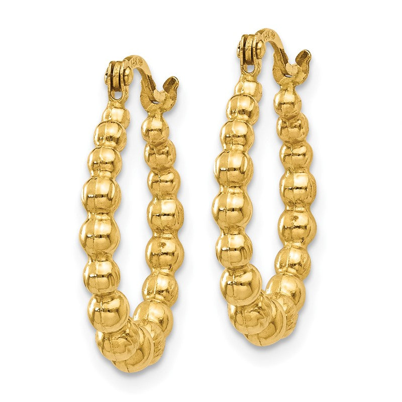 14K Beaded Hoop Earrings TL757