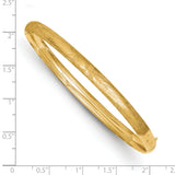 14k 3/16 Laser-Cut 5.00mm Hinged Oval Bangle Bracelet LZ3/16
