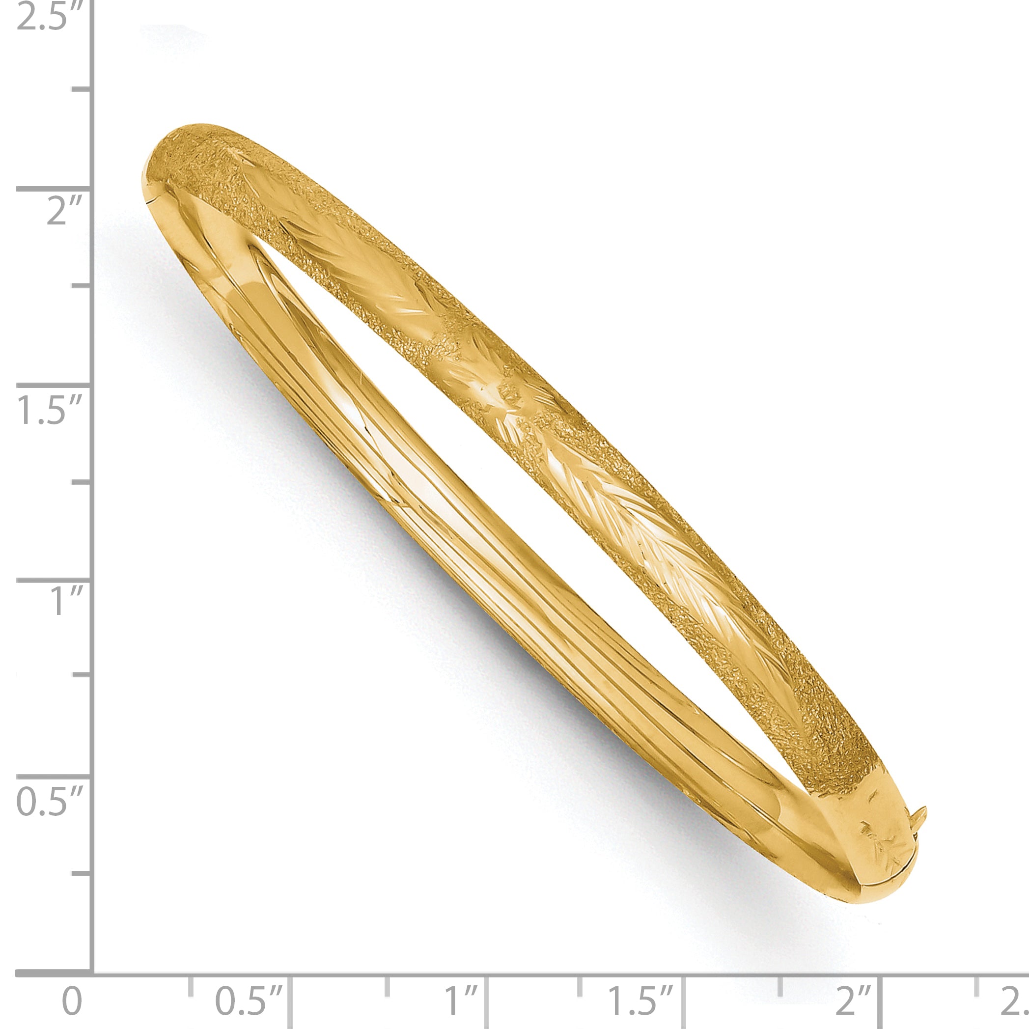 14k 3/16 Laser-Cut 5.00mm Hinged Oval Bangle Bracelet LZ3/16