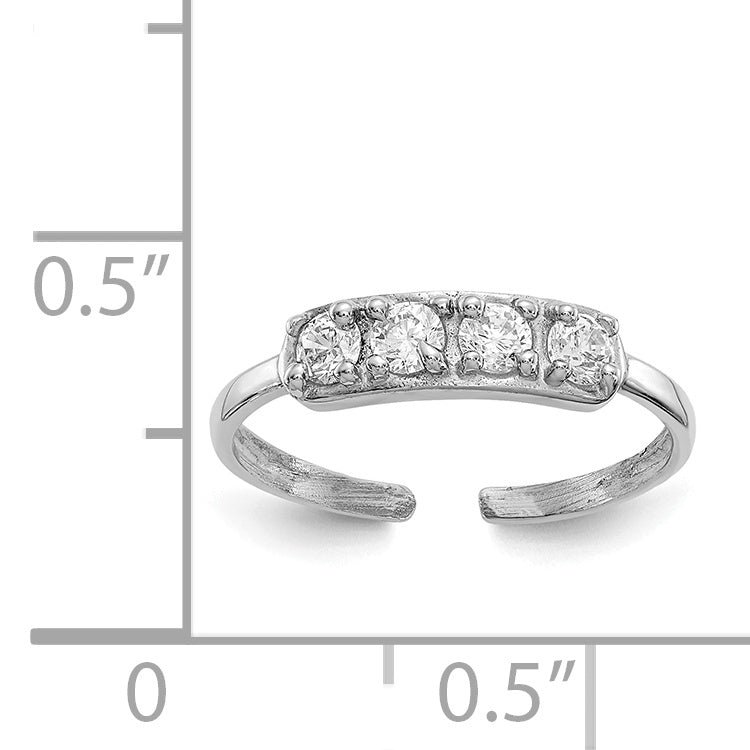 14k White Gold CZ Toe Ring K1532
