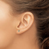Inverness 14k Clear and Blue Crystal Flower Post Piercing Earrings 217E