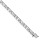 14k White Gold Complete 3.75 carat Round A Diamond 4-prong 7 inch Tennis Bracelet X2163WA