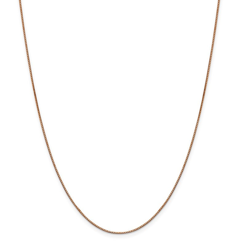 14K Rose Gold 10 inch .9mm Box Link with Lobster Clasp Chain Anklet RSC2
