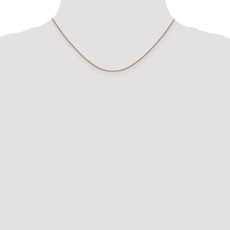 14K Rose Gold 10 inch .9mm Box Link with Lobster Clasp Chain Anklet RSC2