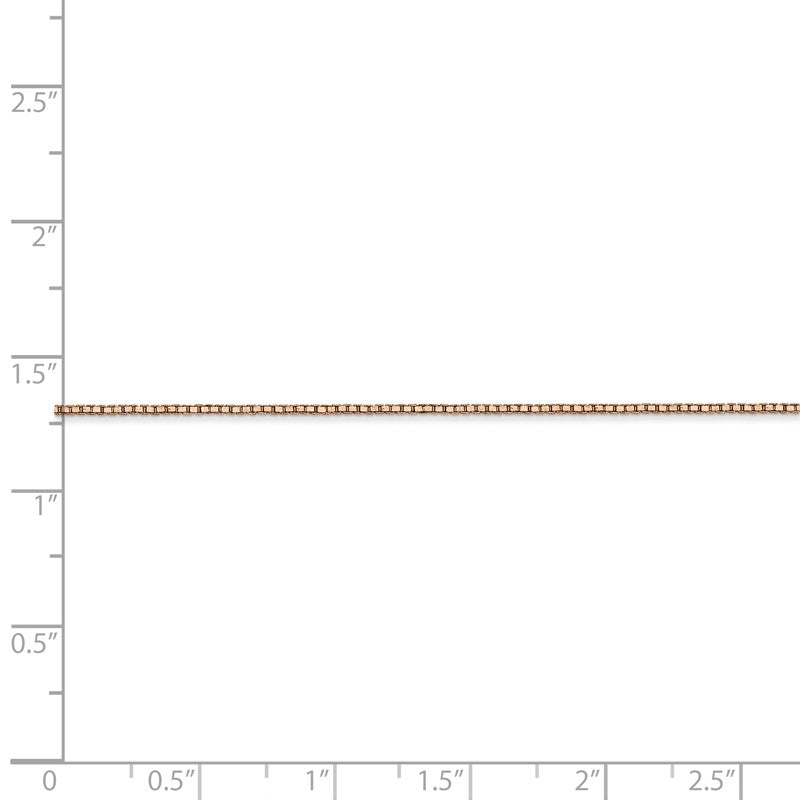 14K Rose Gold 10 inch .9mm Box Link with Lobster Clasp Chain Anklet RSC2