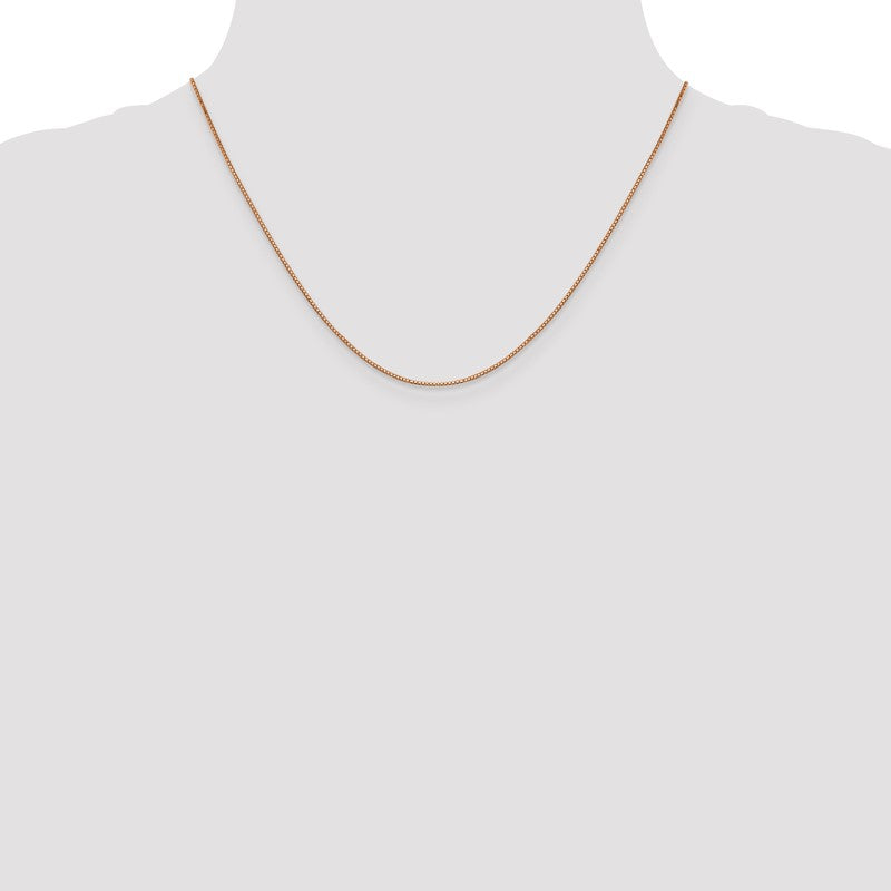 14K Rose Gold 10 inch .9mm Box Link with Lobster Clasp Chain Anklet RSC2