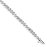 14k White Gold Complete 4.3 carat Round AAA Diamond 3-prong 7 inch Tennis Bracelet X2839WAAA
