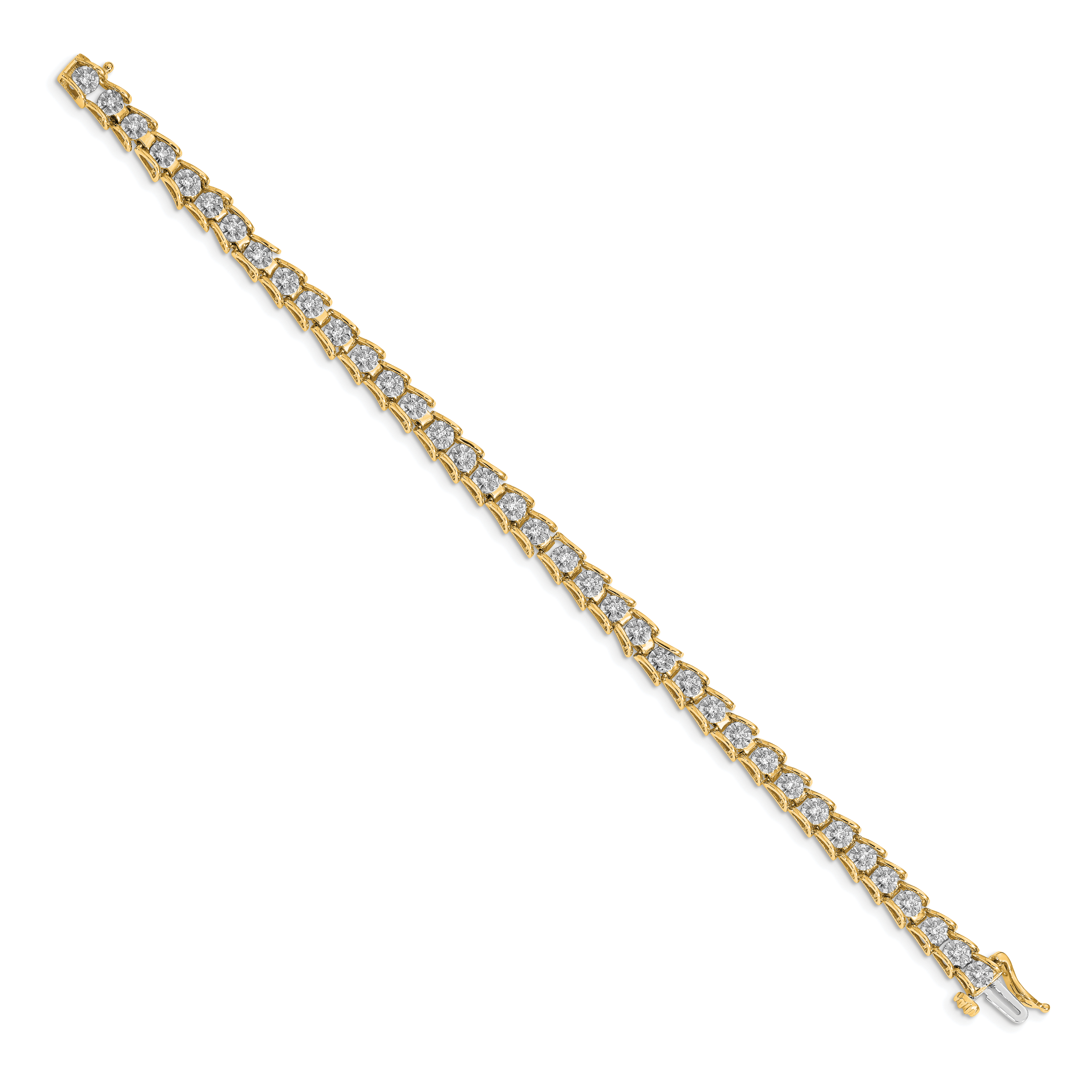 14k White Gold Complete 5/8 carat Diamond Illusion Setting 7 inch Tennis Bracelet BM4654