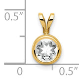 14k 6mm Round Cubic Zirconia Bezel Pendant XP301CZ