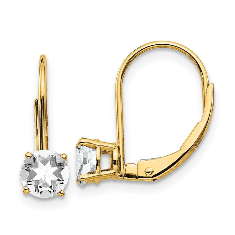 14k 5mm Round Cubic Zirconia Leverback Earrings XLB111CZ