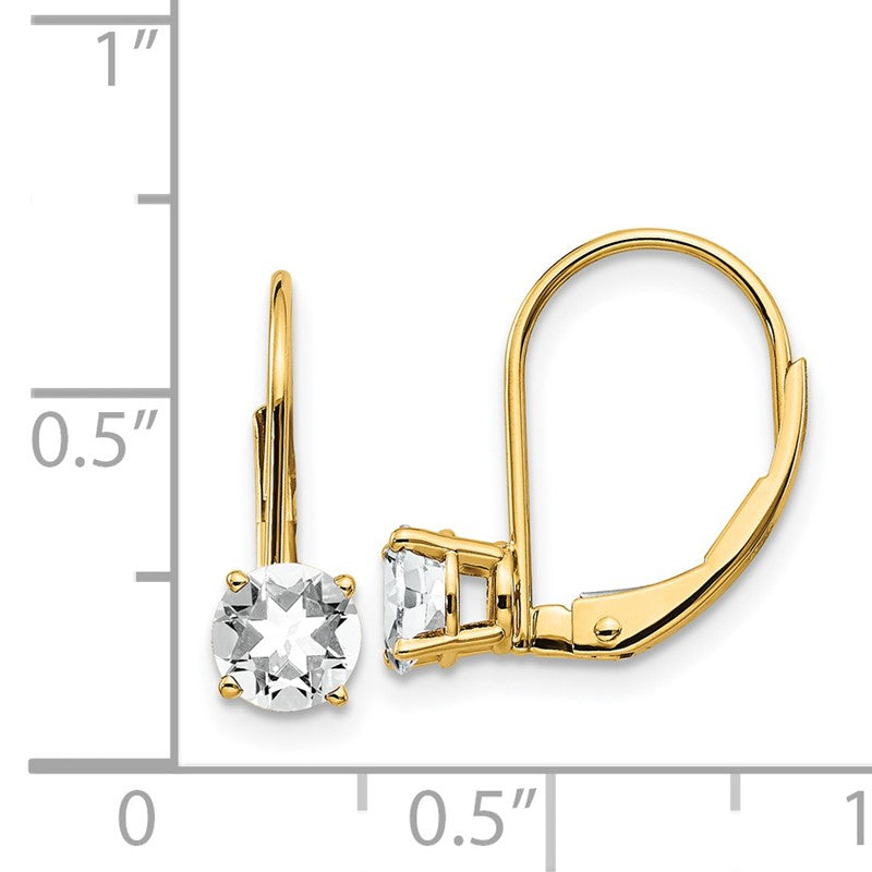 14k 5mm Round Cubic Zirconia Leverback Earrings XLB111CZ