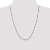 14K White Gold 10 inch 2.5mm Semi-Solid Figaro with Lobster Clasp Chain BC119