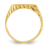 14k 10.0x7.5mm Oval Open Back Scalloped Edge Signet Ring CH203