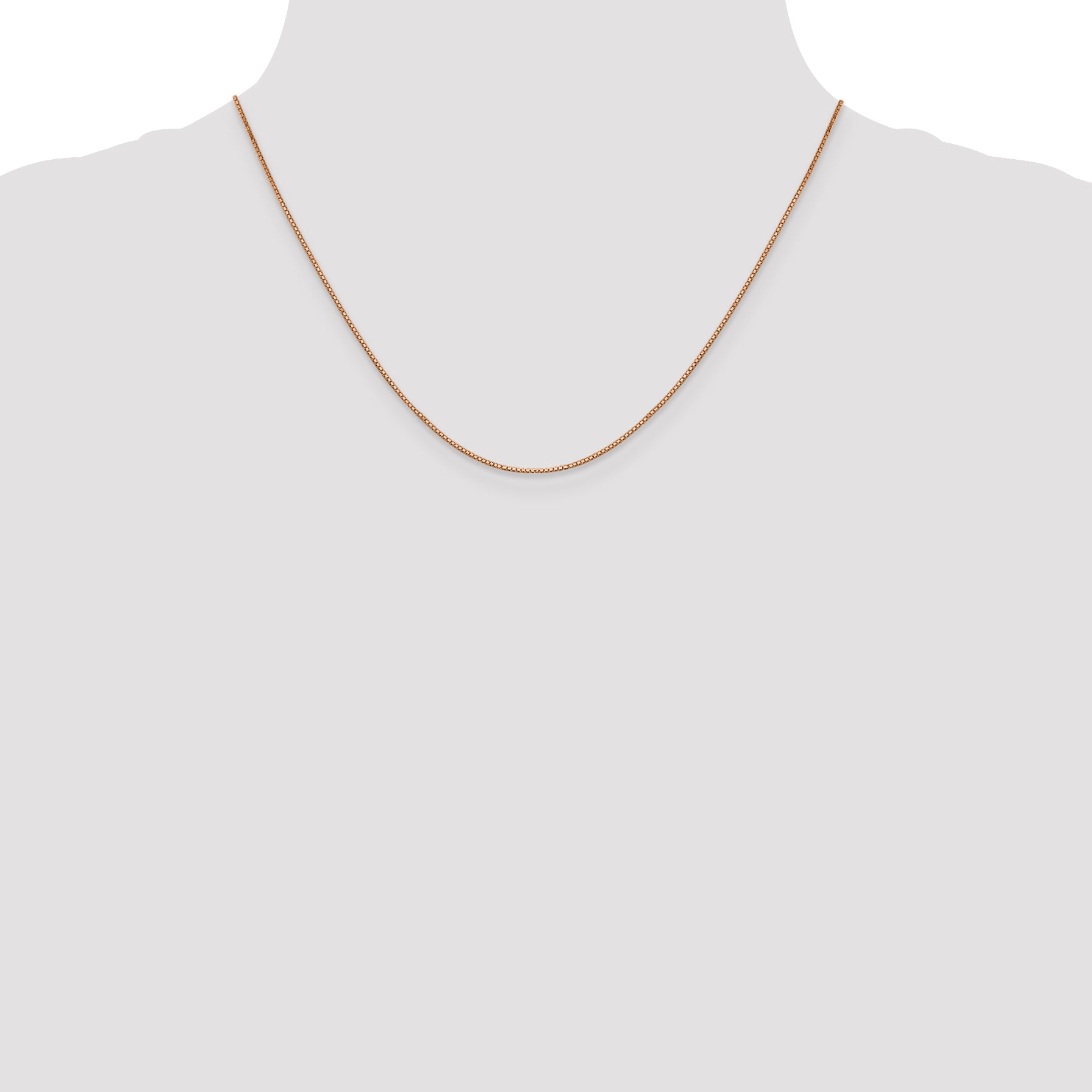 14K Rose Gold 10 inch .9mm Box Link with Lobster Clasp Chain Anklet RSC2