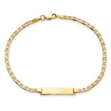 14k Polished Solid Chain/Solid Plate Flat Anchor Link 22.5x4.5mm Plate 7 inch ID Bracelet LID71