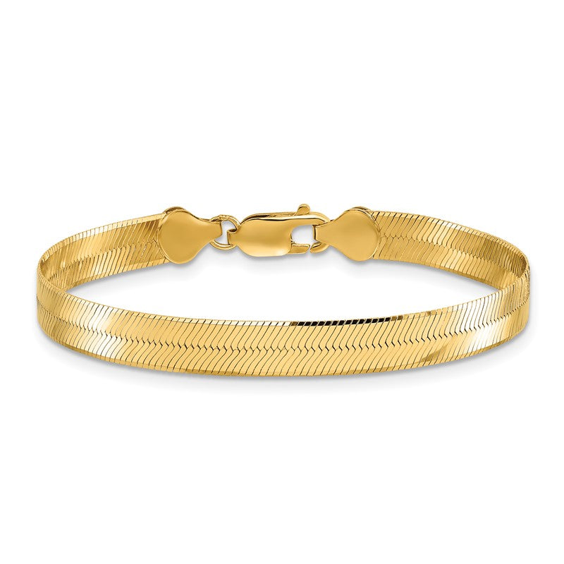 14K 16 inch 6.5mm Silky Herringbone with Lobster Clasp Chain SLK065