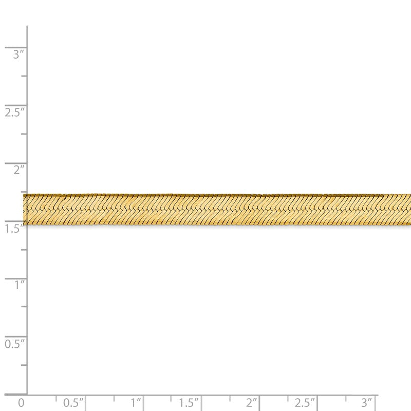 14K 16 inch 6.5mm Silky Herringbone with Lobster Clasp Chain SLK065