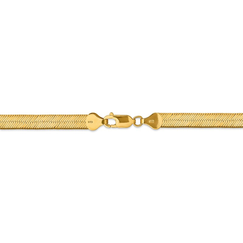 14K 16 inch 6.5mm Silky Herringbone with Lobster Clasp Chain SLK065