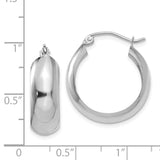 14k White Gold 7x21mm Polished Hoop Earrings H328