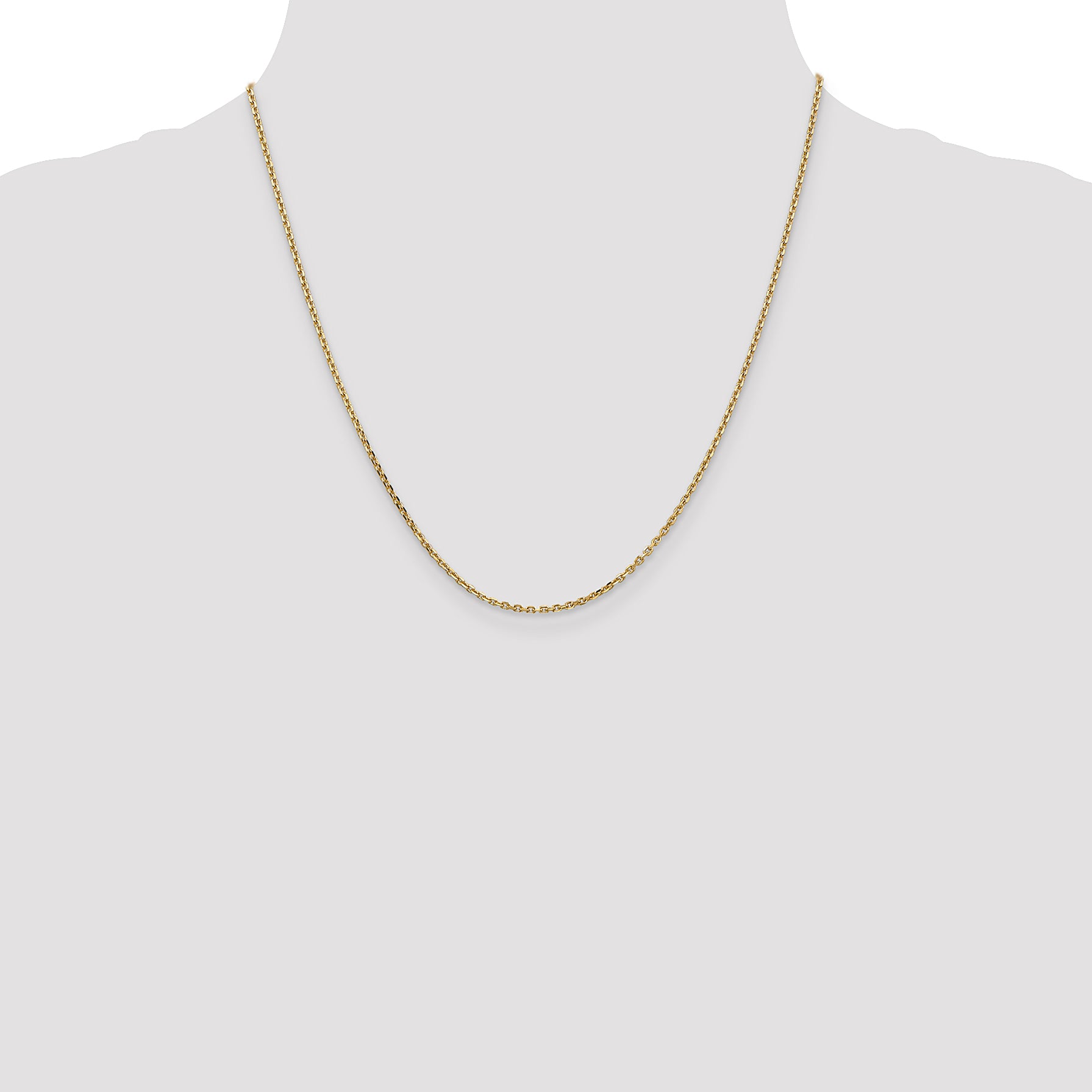 14K 26 inch 1.65mm Solid Diamond-cut Cable with Lobster Clasp Chain PEN141